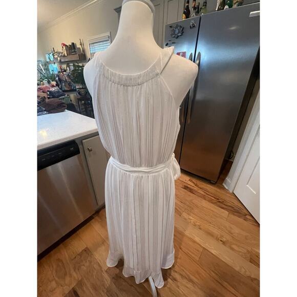 Cato White Sparkle Halter Midi Faux Wrap Dress - Medium - Picture 10 of 11